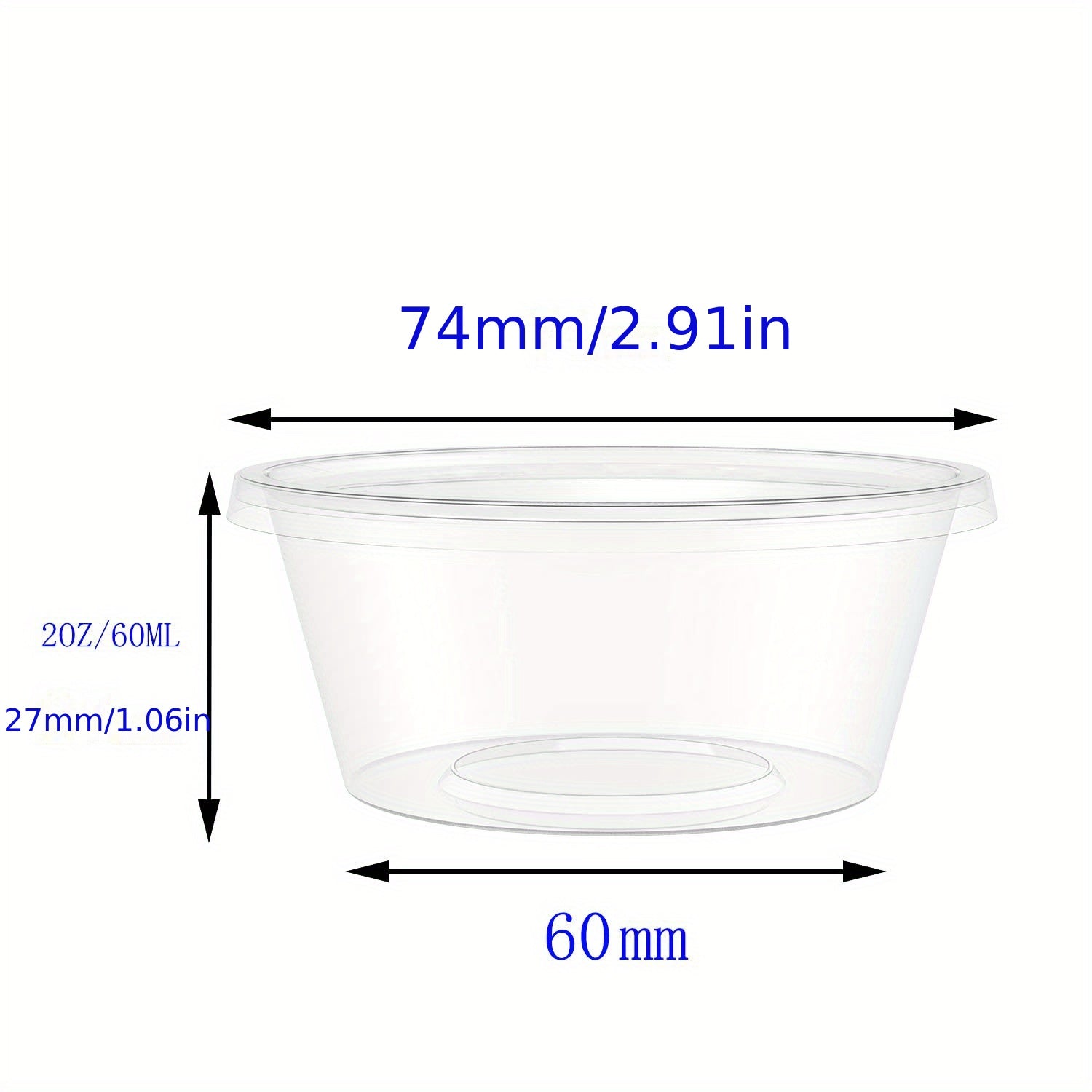 50pcs 2.4 oz Mucus Foam Ball Storage Container with Lid