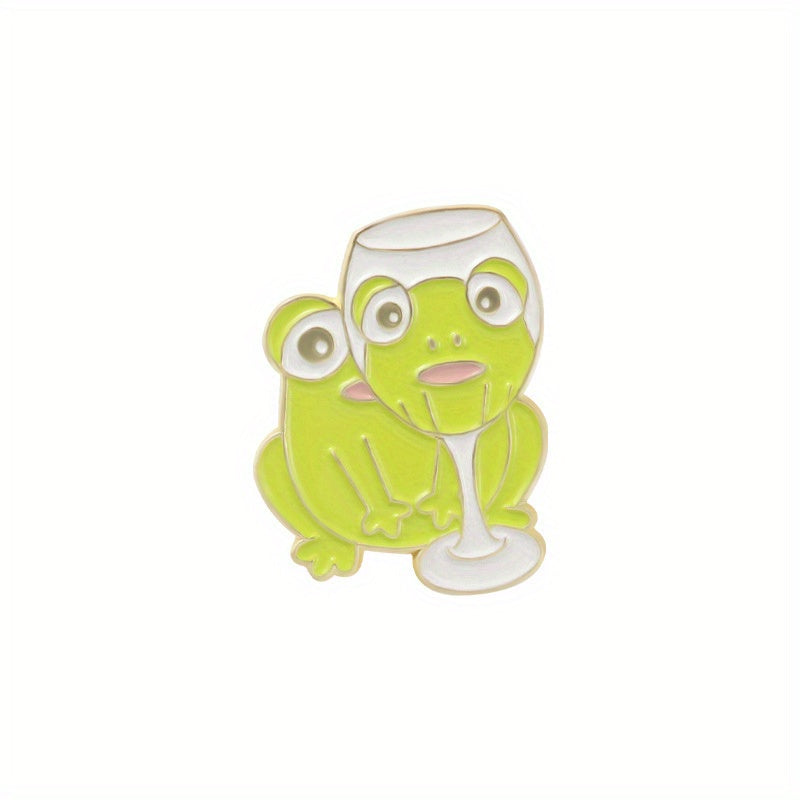 High Leg Cup Brooch Red Wine Cat Frog Corsage Accessories