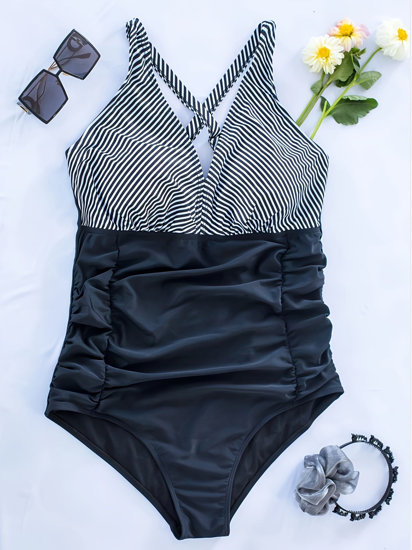 Colorblock Stripe One Piece Swimsuit