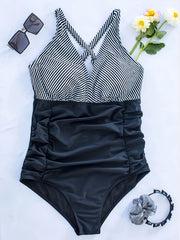 Colorblock Stripe One Piece Swimsuit