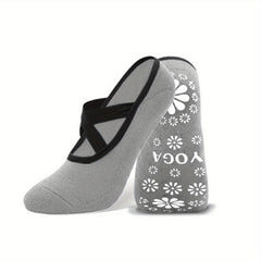 Non slip Yoga Socks Cross Strap Soft Sweat Absorbing Sports Pilates Socks