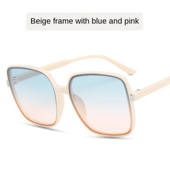 Large Square Sunglasses Gradient Lens Women Driving Eyeglasses