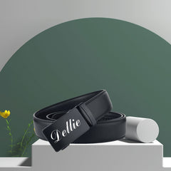 Personalized Men's Faux Leather Belt with Automatic Buckle