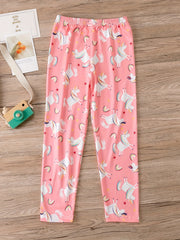 Unicorn Print Skinny Leggings For Girls