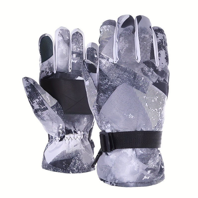 Winter Windproof Outdoor Gloves Non-Slip Waterproof Thicken Gloves With Velvet