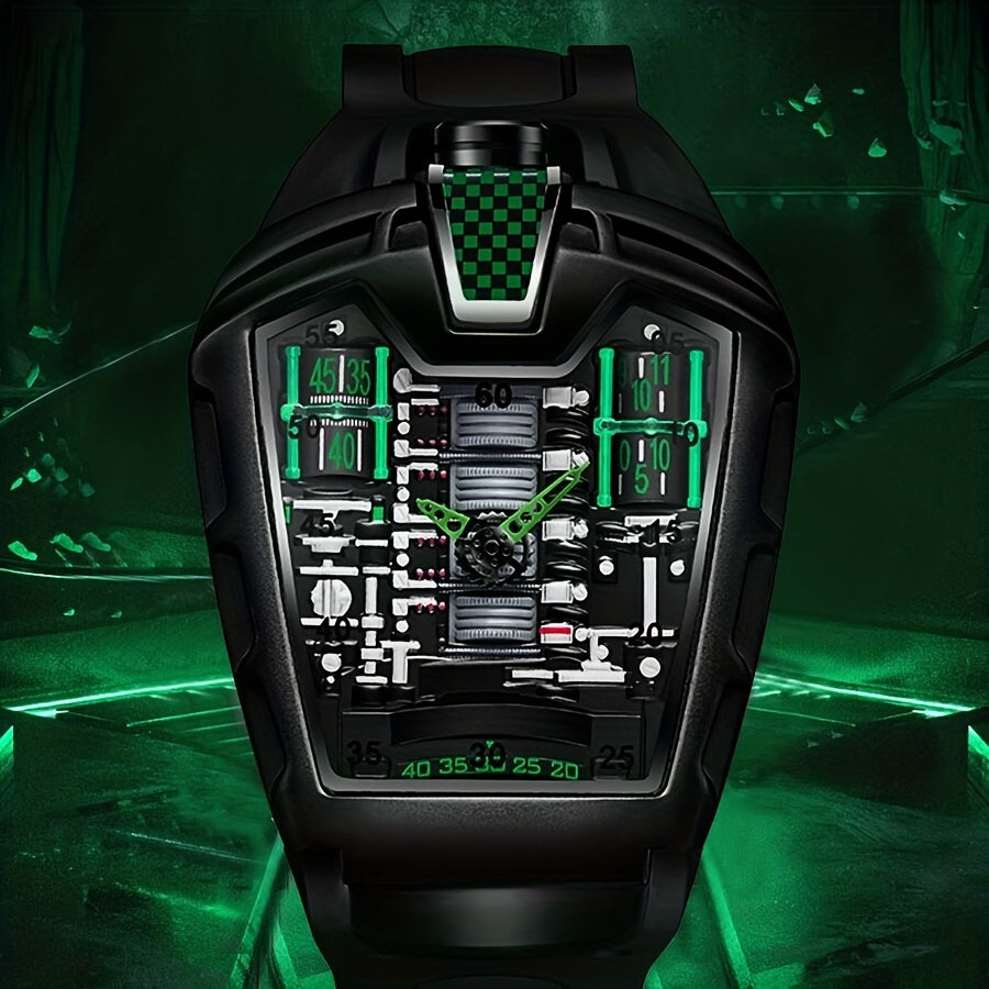 Men's Sports Quartz Watch with Silicone Strap