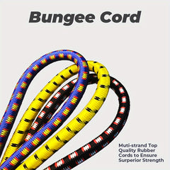 3pcs 8mm Bungee Cords Hooks Heavy Duty Elastic Straps Luggage Camping Tent