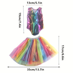 Colorful Skirt Lace Dress Swimsuit Set for 18" Girl Doll