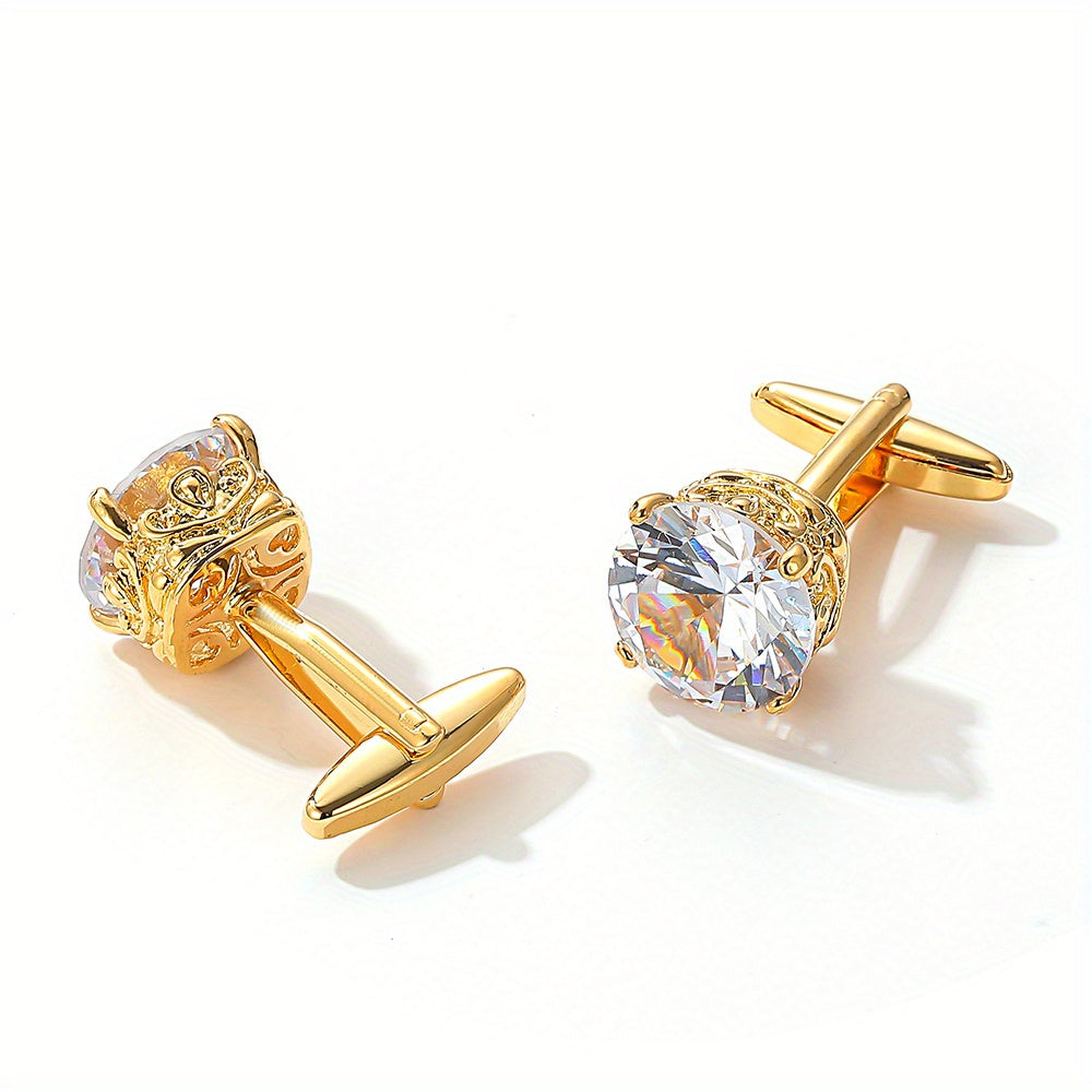 Zircon Inlaid Men's Cufflinks Closure Buckle