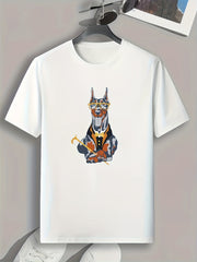 Dog Print Men's Graphic T shirt Casual Comfy Tees For Summer Mens Clothing
