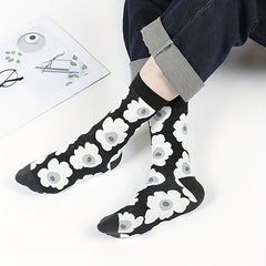 Floral Print Socks Mid Tube Women's Stockings