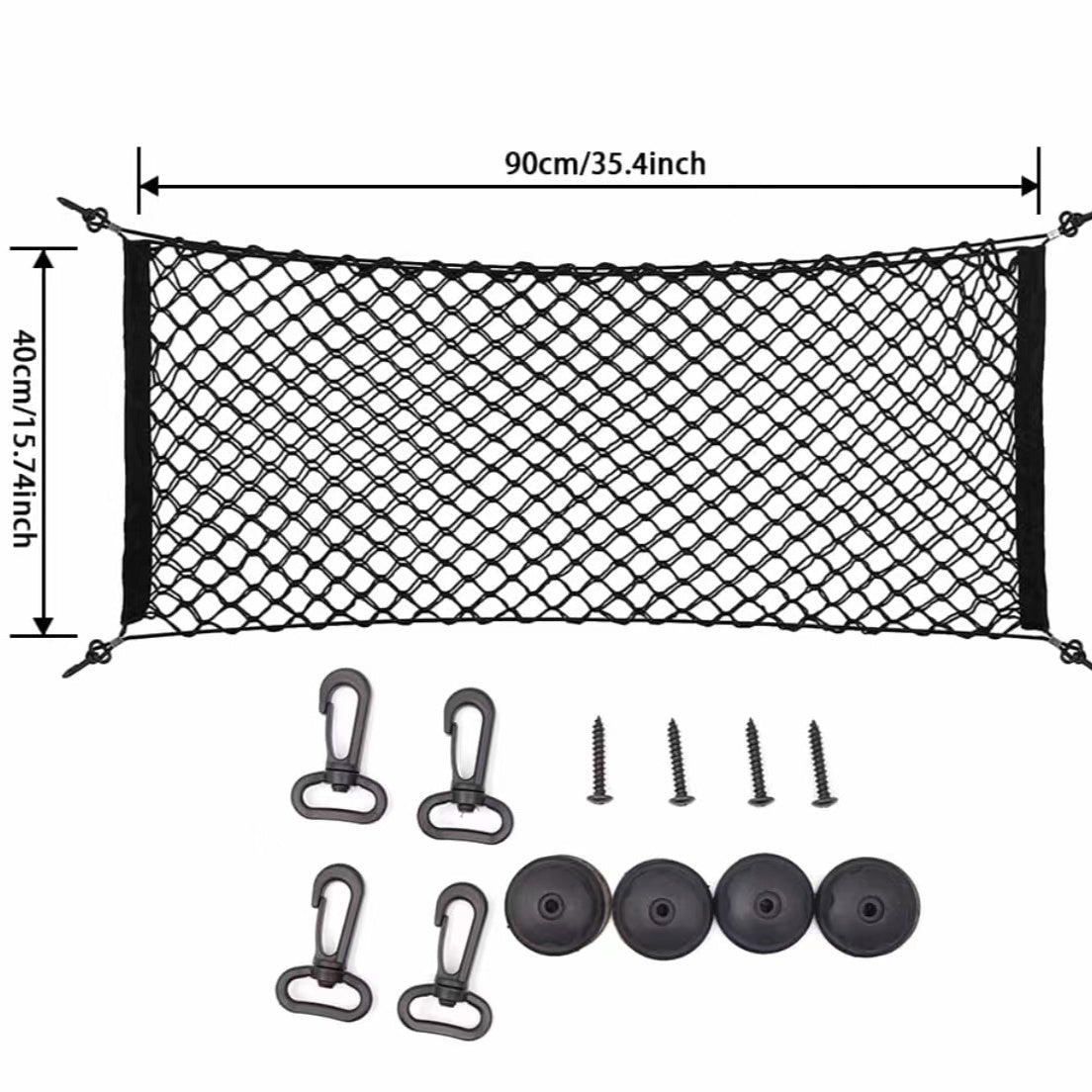 Truck Bed Cargo Net Elastic Storage 12 Mounting Accessories Mesh Pouch