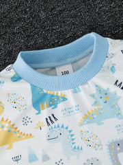 Boys Dino Pajamas Set Toddler Loungewear 2pcs