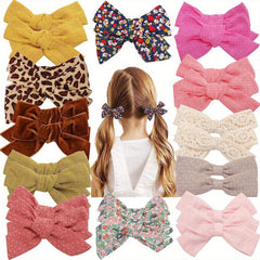 24pcs Baby Girls Floral Bow Hair Clips - Hair Accessories for Children