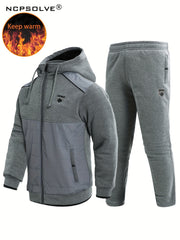 Men's 2 Piece Hooded Fleece Jacket & Sweatpants Set
