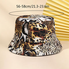 Leopard Print Men's Reversible Bucket Hat