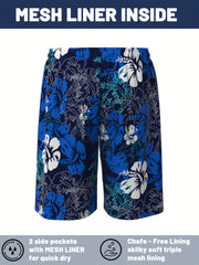 Men's Floral Graphic Shorts Quick Dry Stretch Beach Shorts