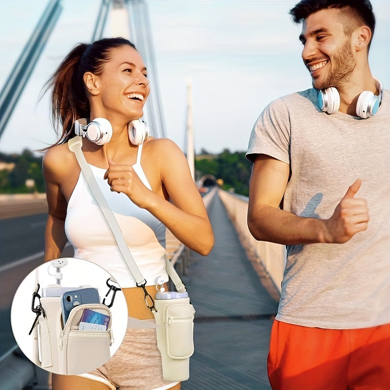 Water Cup Carrier Bag For 40oz Tumbler With Phone Pocket, Adjustable Sling