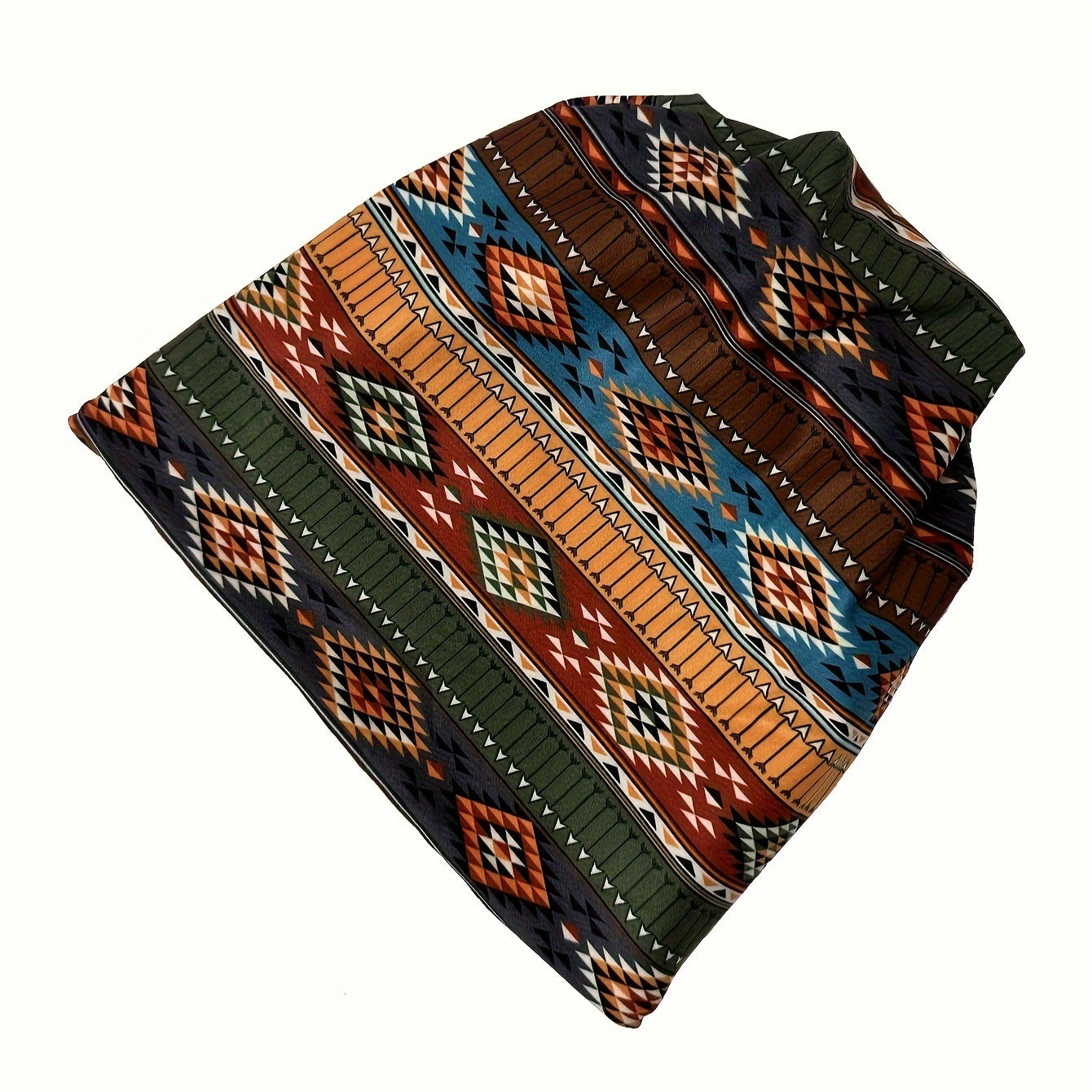 Ethnic Style Velvet Lined Slouchy Knit Hat Winter Skull Cap