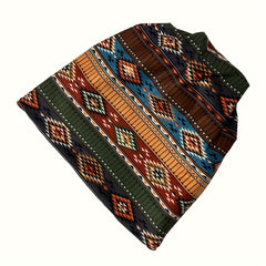 Ethnic Style Velvet Lined Slouchy Knit Hat Winter Skull Cap