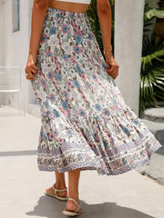 Floral Print High Waist Boho Skirt for Spring/Summer