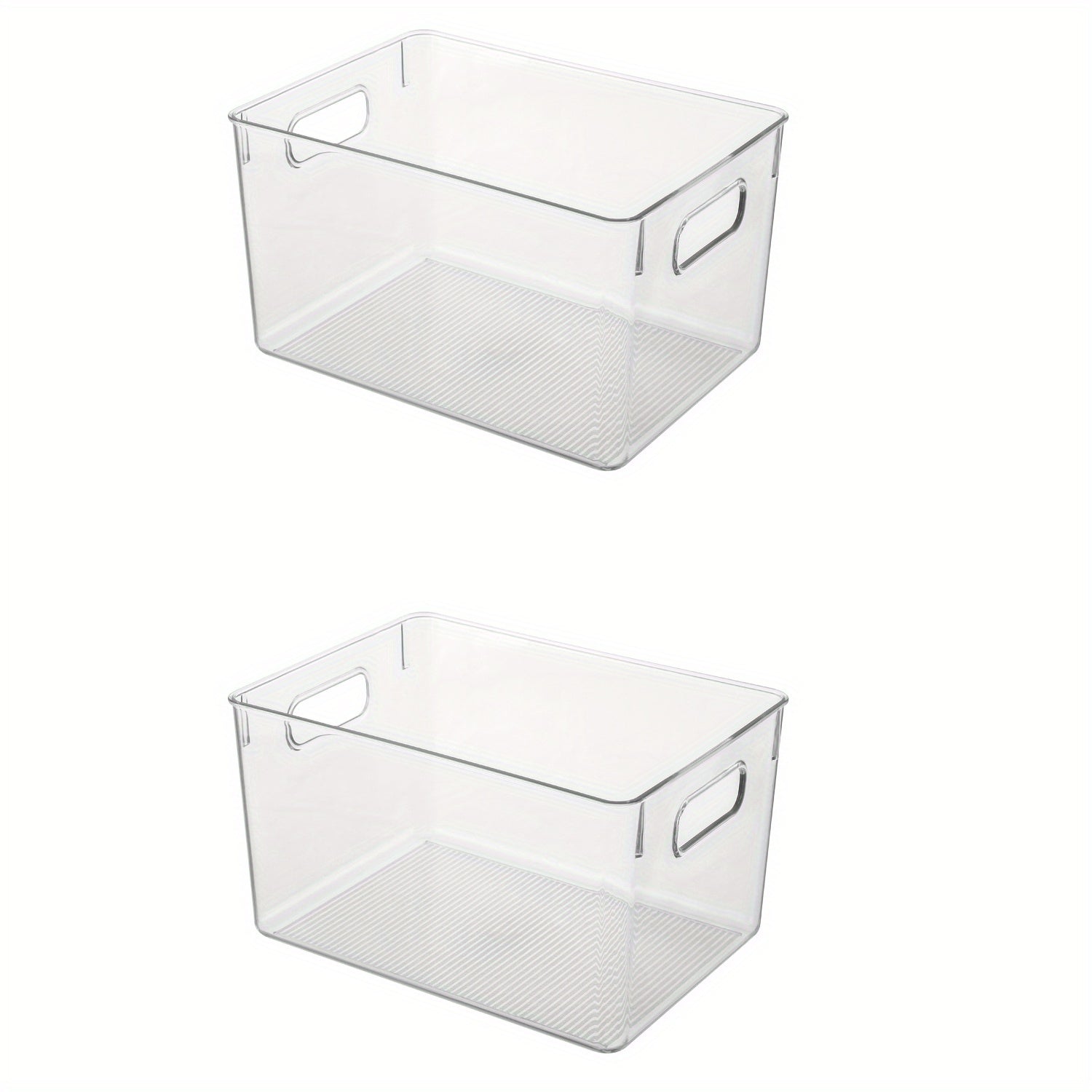 2pcs Plastic Storage Bins for Kitchen Pantry Fridge Cabinet