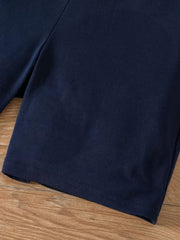 Boys Football Graphic Casual Outfit T-shirt & Shorts For Summer Kids