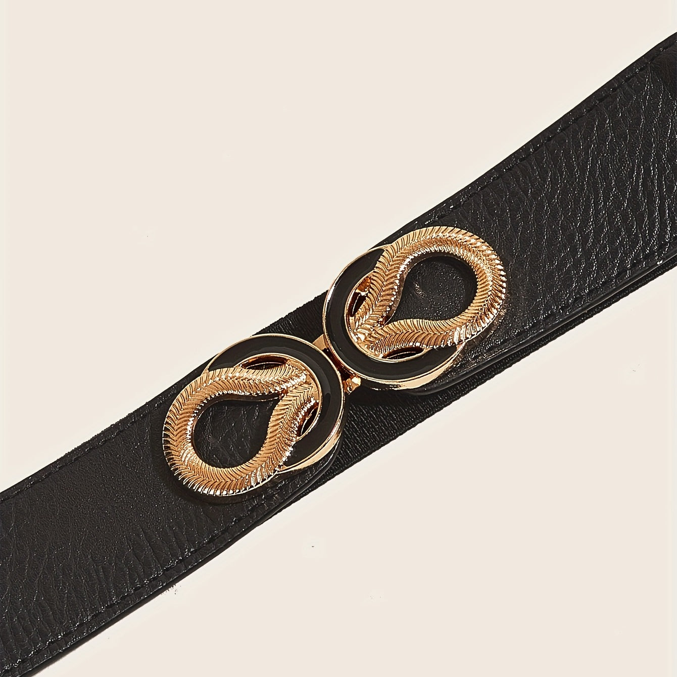 Double Snake Buckle Elastic Belt Wide Waistband Vintage Girdle