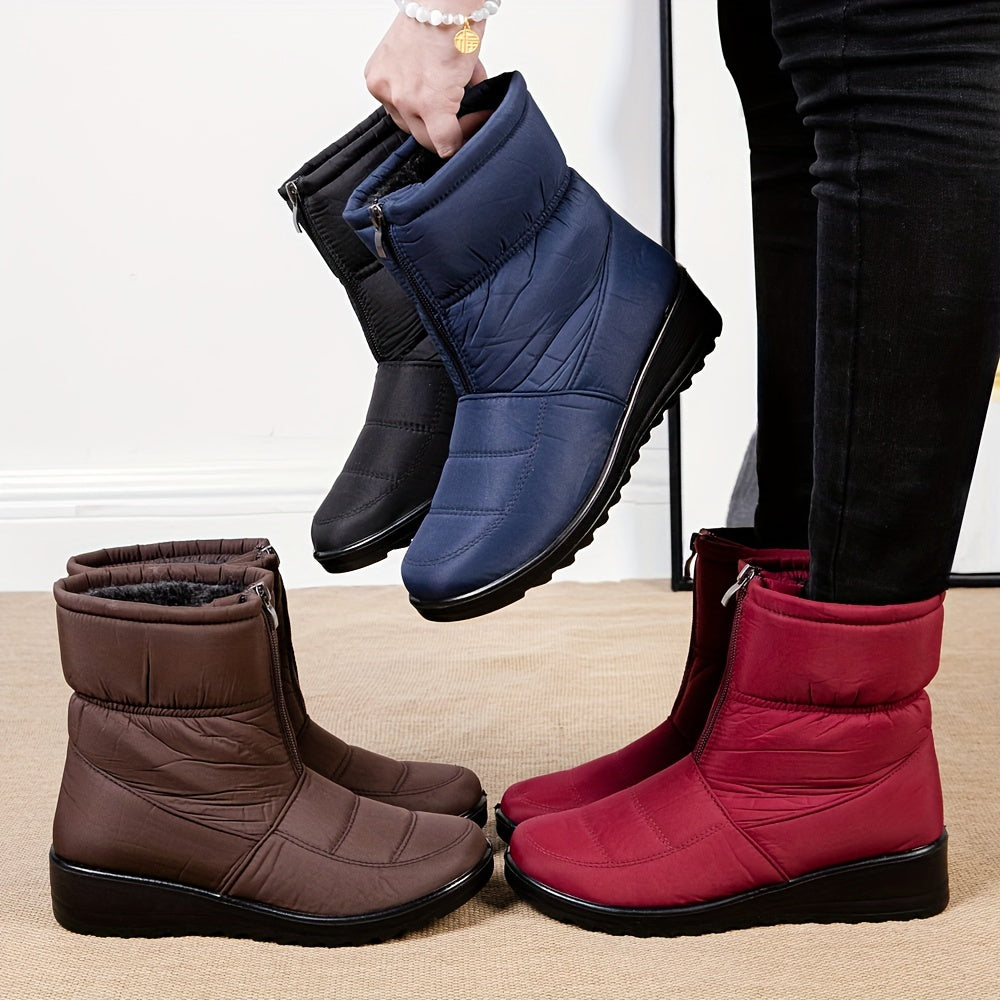 Women's Thermal Snow Boots Waterproof Slip on Winter Ankle Boots