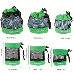 Mesh Golf Ball Bag Drawstring Holder with Hanging Strap