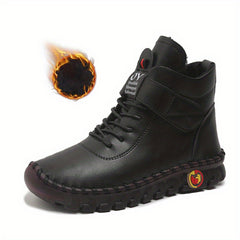 Women's High Top Platform Boots Plush Lined Comfortable Walking Shoes