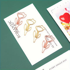 100pcs Flower Paper Clip Special Shaped Creative Pin Cartoon Paper Clip