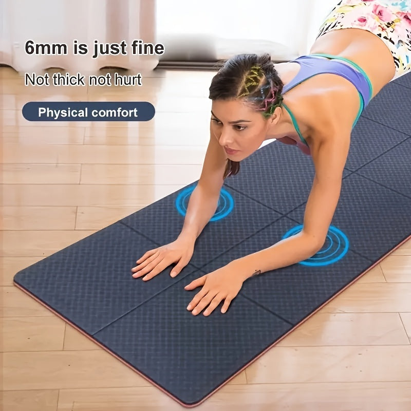 1pc TPE Non slip Foldable Yoga Mat Lightweight Portable Mute Fitness Mat