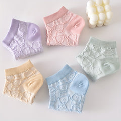 5 Pairs 3D Textured Socks Low Cut Women's Stockings