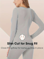 Women's Thermal Underwear Set Crew Neck Tops & Pants