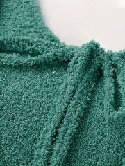 Solid Fleece Cardigan & Cami Dress Set
