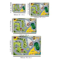City Street Map Kids' Rug With Roads Kids Rug Play Mat For Boy Girl Nursery