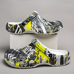 Women's Colorful Letter Pattern Clogs Slip On Platform
