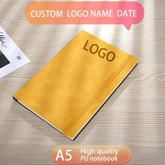 Personalized A5 PU Notebook - Yellow Cover