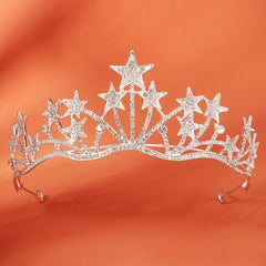Star Headband Rhinestone Star Crown Bridal Princess Headpiece