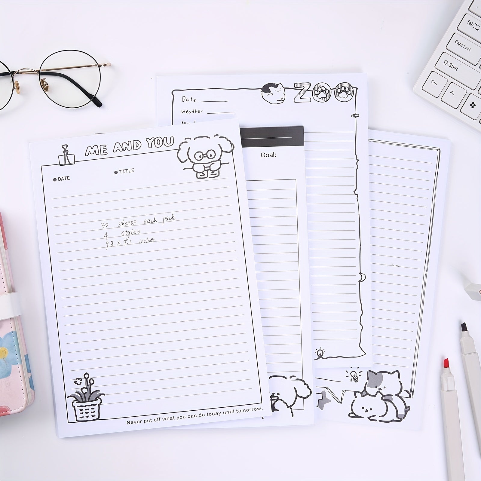 30 Sheets B5 Notepads Thickened Tearable Paper for Learning & Memo