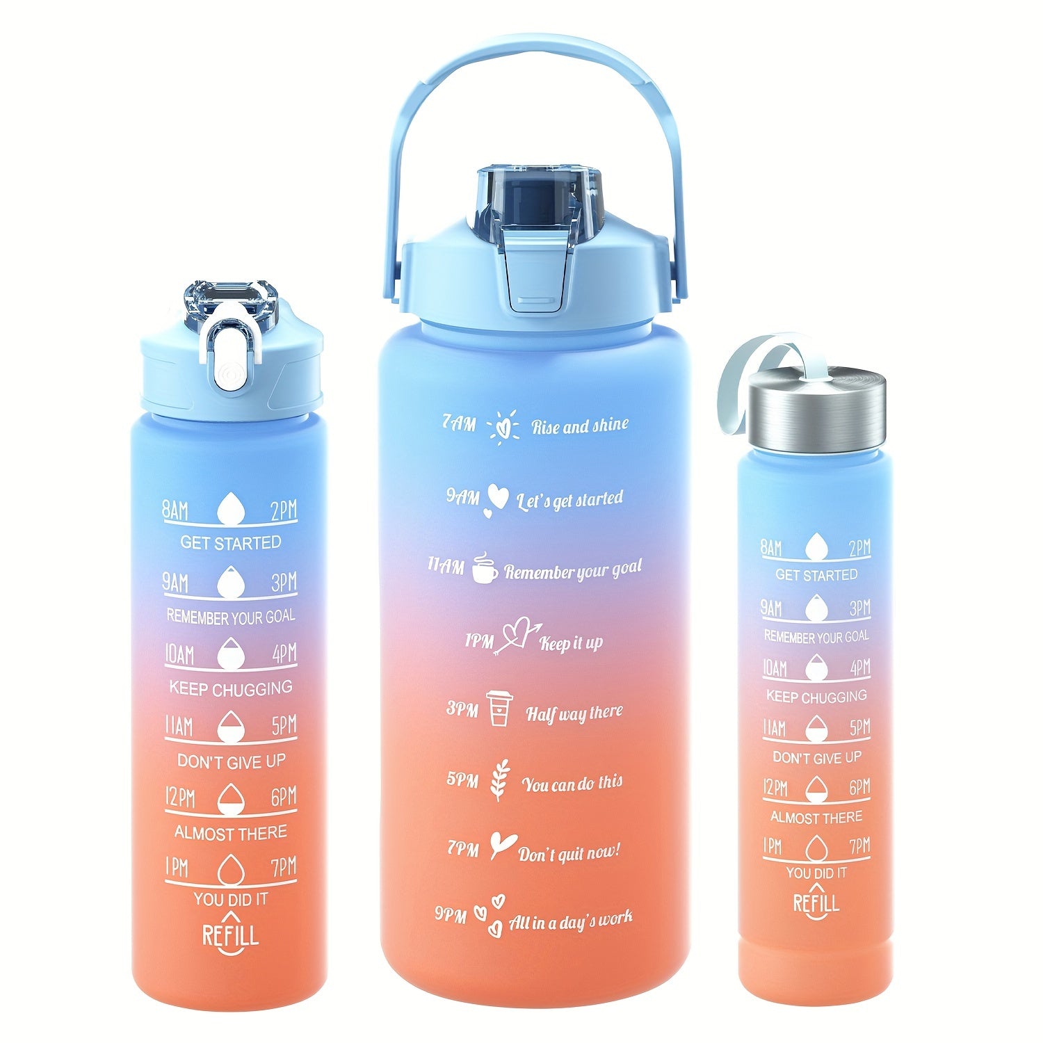 Gradient Leakproof Scale Sports Water Bottle Portable Lightweight