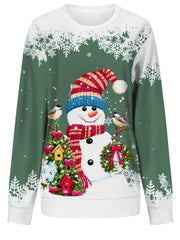 Christmas Snowman Printed Warm Sport Sweatshirts