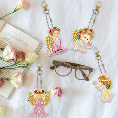 Double Sided Diamond Angel Crystal Keychain Kit