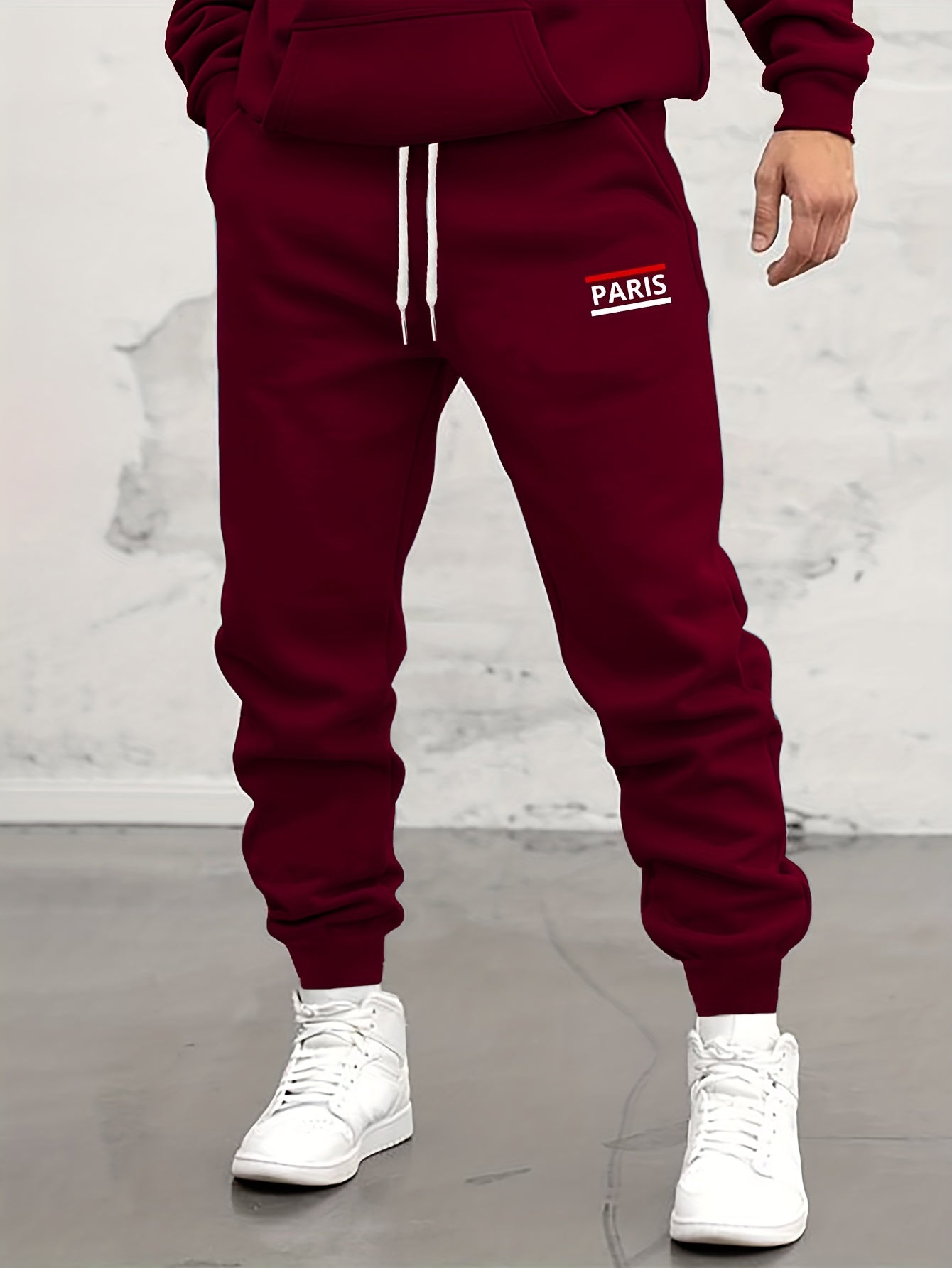 Pattern Print Drawstring Sweatpants Loose Fit Pants Men's Casual Joggers
