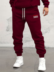 Pattern Print Drawstring Sweatpants Loose Fit Pants Men's Casual Joggers