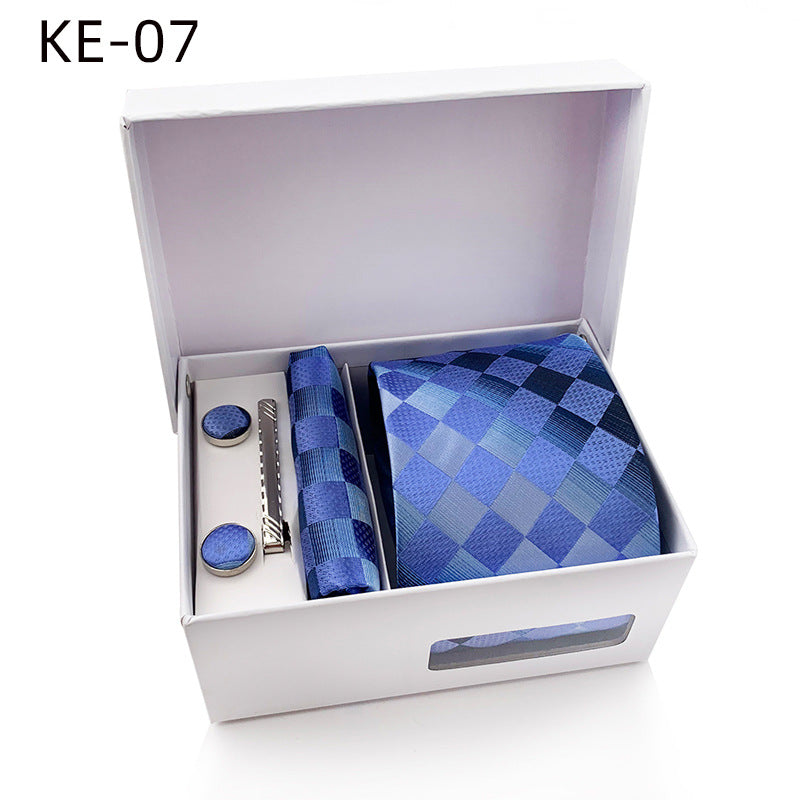 Men's Tie, Pocket Square, Cufflinks, Tie Clip Set