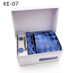 Men's Tie, Pocket Square, Cufflinks, Tie Clip Set