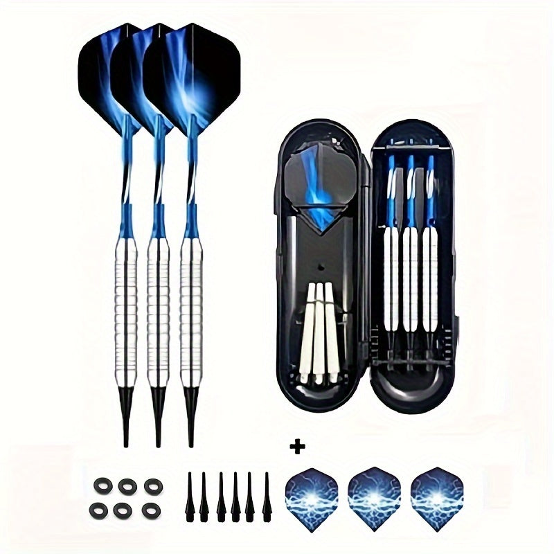 3PCS 18g Soft Tip Darts Set with Handy Box, Tips, O Rings, Wings