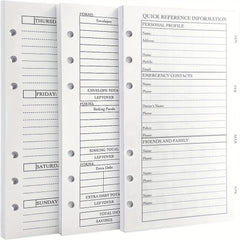 Personal Size 7Hole Punched Budget System Refill Weekly & Monthly Planner